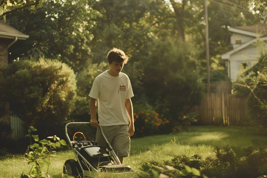 electric battery lawnmower